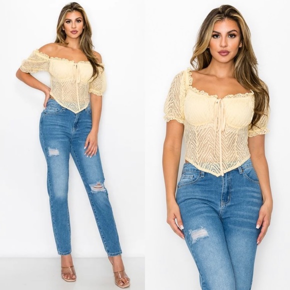 🆕Mesh and puff sleeve romantic top - Picture 4 of 8